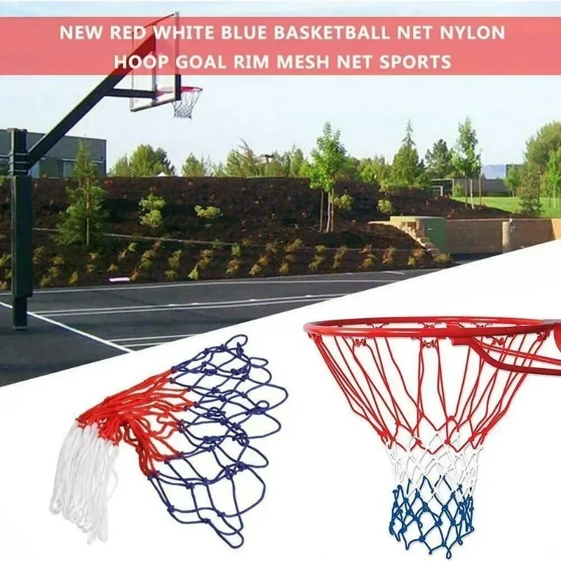 56cm Outdoor Sports Basketball Net Standard Nylon Thread Basketball Hoop Mesh Net 12 Loops Three Color Universal Basketball Net