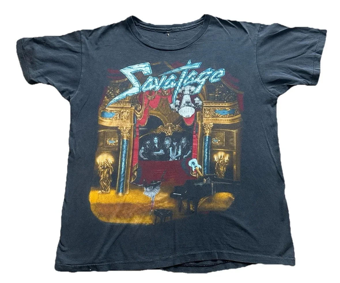 Vintage Savatage Gutter Ballet T-Shirt Heavy Metal Rock Thrashed Large Tee