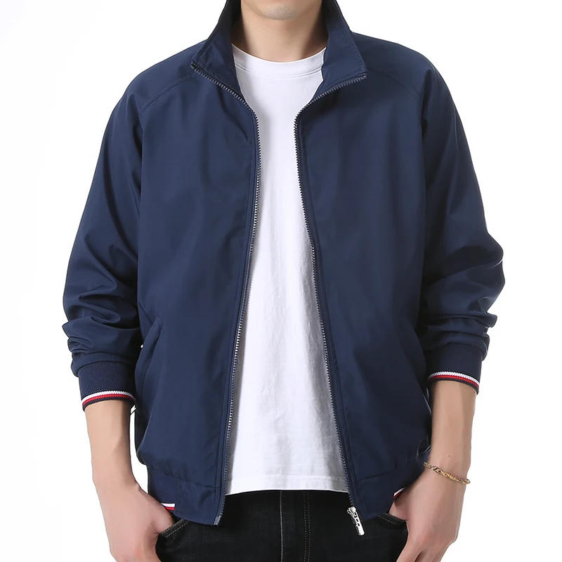 Men's Solid Color Stand Collar Casual Jacket Fashion Casual All Quality Fabric Breathable Comfortable Durable Standard Coats