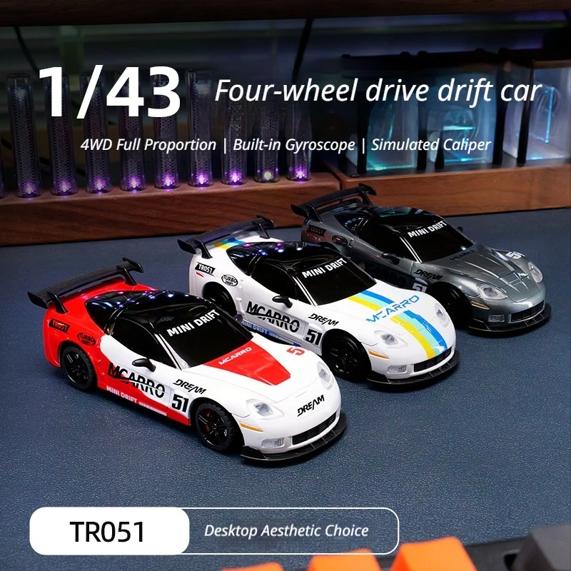 MCARRO TR051 1/43 Scale 4WD Drift RC Car with Gyro Full Proportional 24G Radio Ready to Run Mini Racing Model