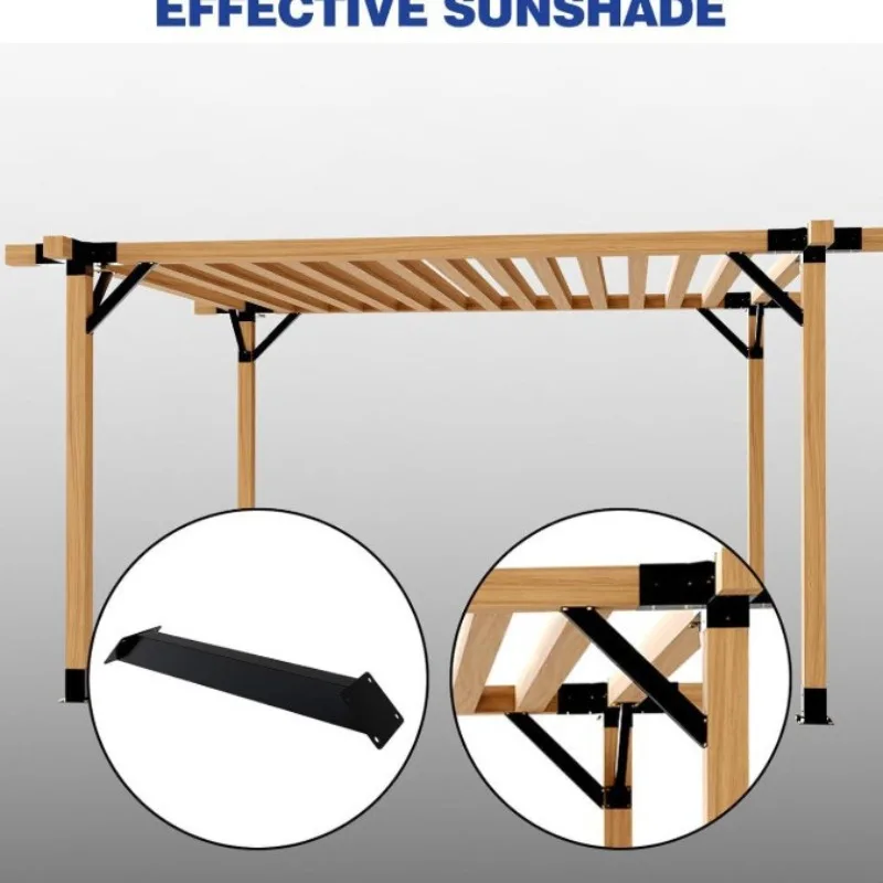 Gazebo Diagonal Support Bracket Set Triangle Hardware Fittings For Outdoor Wooden Pergola Column Steel Wood Connection Parts