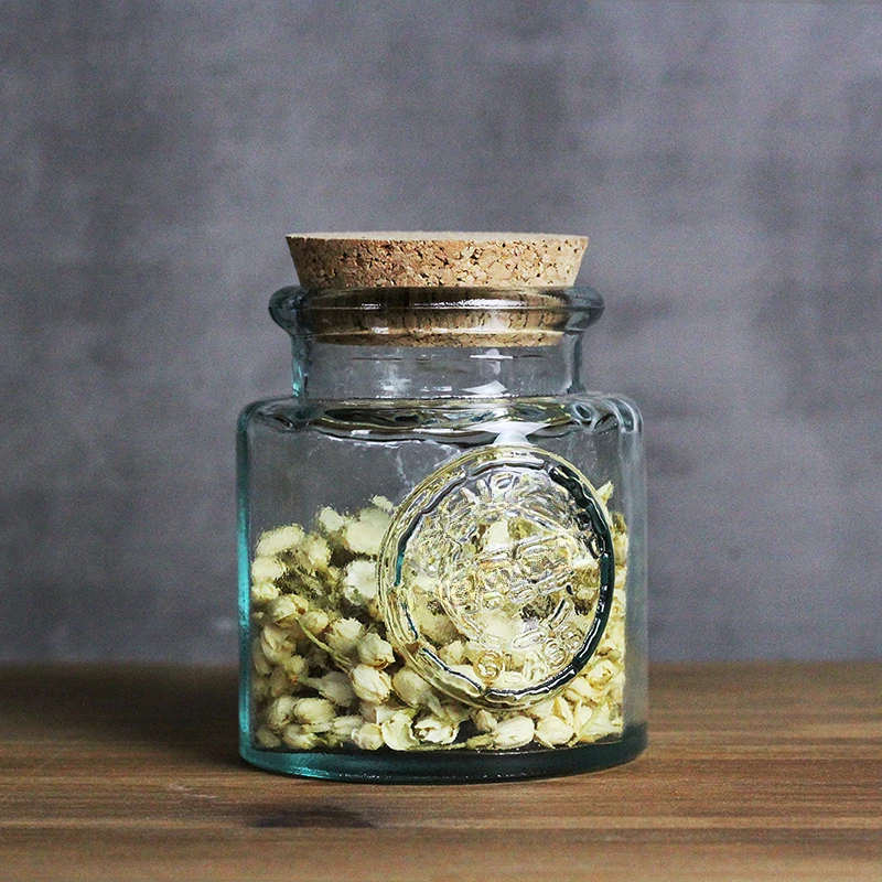 Wooden cork glass jar for storing seasoning