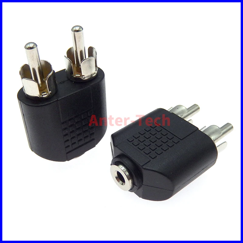 3.5mm Audio Stereo Jack Female To 2 RCA Male Audio Jack Connector Adapter Converter for Speaker