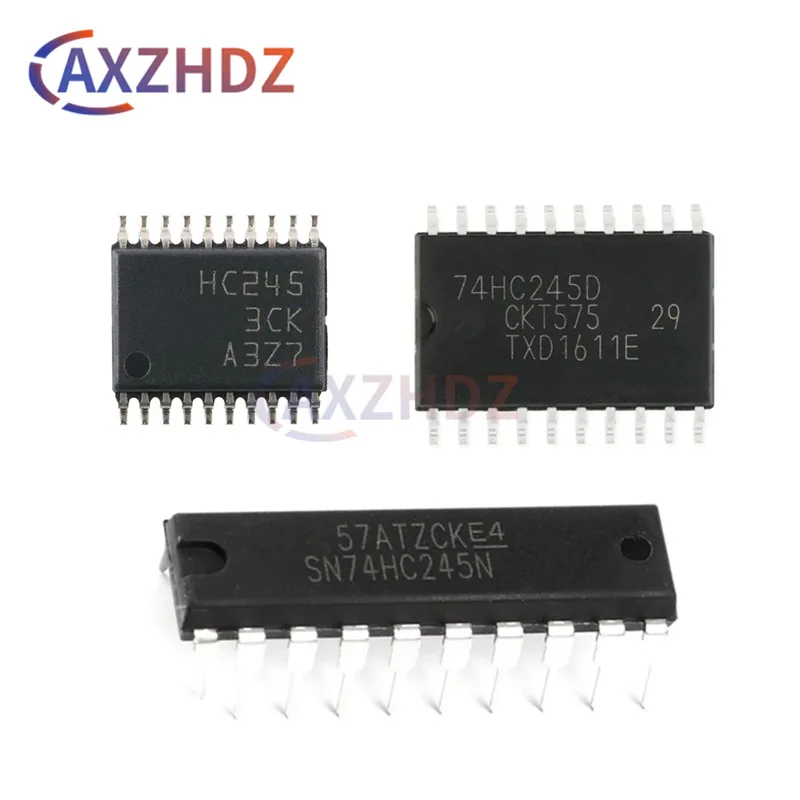 10PCS DIP SOP TSSOP-20 SN74HC245N SN74HC245DR 74HC245D 74HC245PW HC245 SMD 3-state Octal Bus Tranceiver IC Chip