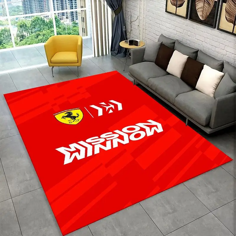 Retro F-Ferrarii Racing Car Moto Non-Slip Area Rug for Living Room,Bedroom,Playroom,Carpet Floor Mat Home Decor Rug Kids Room