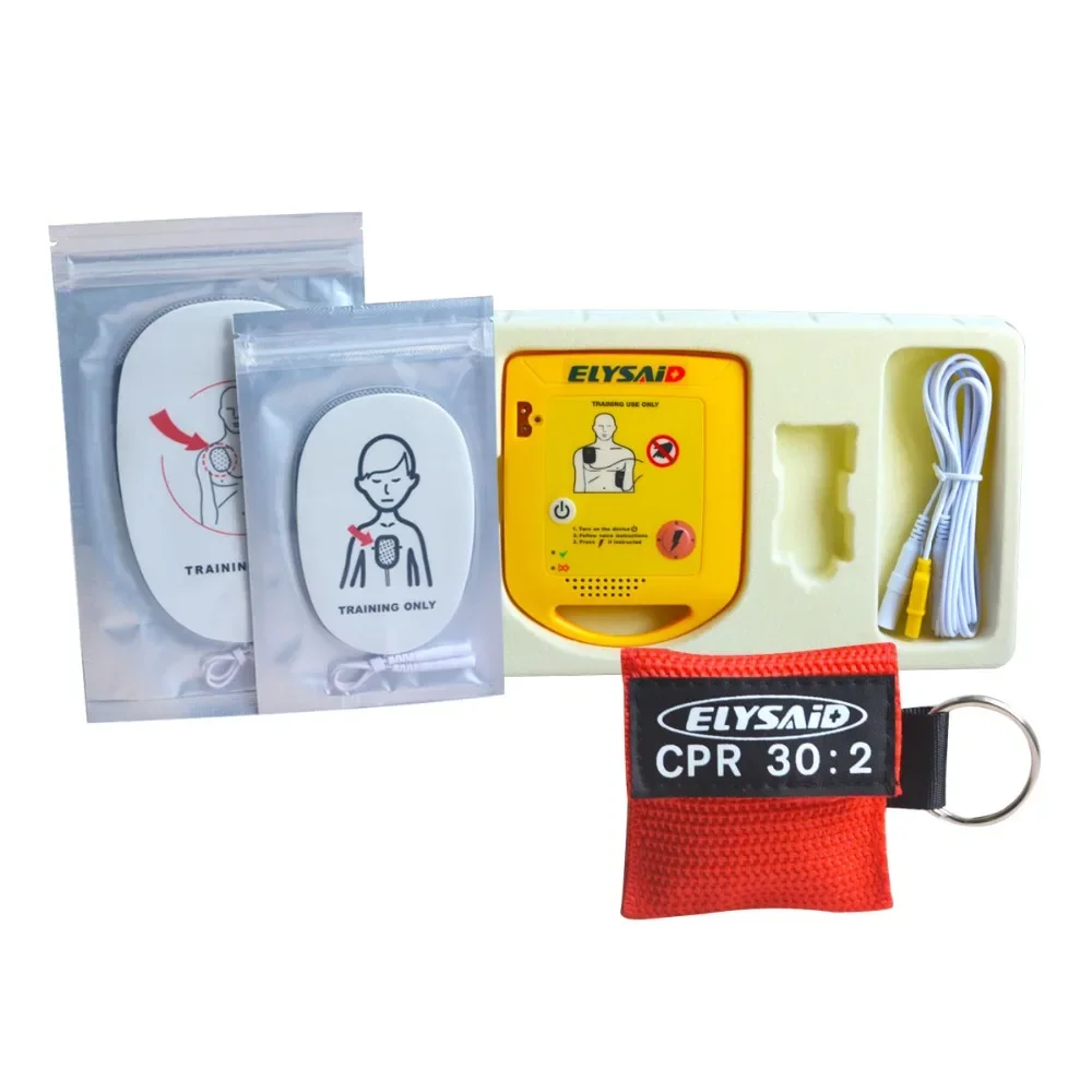 1 set New French Mini AEDTrainer Automated Cardiopulmonary Resuscitation Training Device +1pcs 30:2 Cpr Face Shield