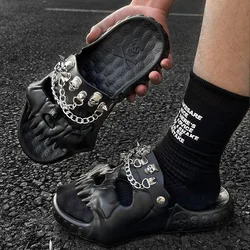 Skull Slides Sandals for Men Women Non-Slip Sport Cloud Slippers on Comfy Beach Halloween Skull Slides Home Thick Soft Shoes