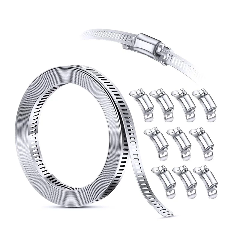 12.7MM Width Garden Water Pipe 304 Stainless Steel Adjustable Hose Clamp