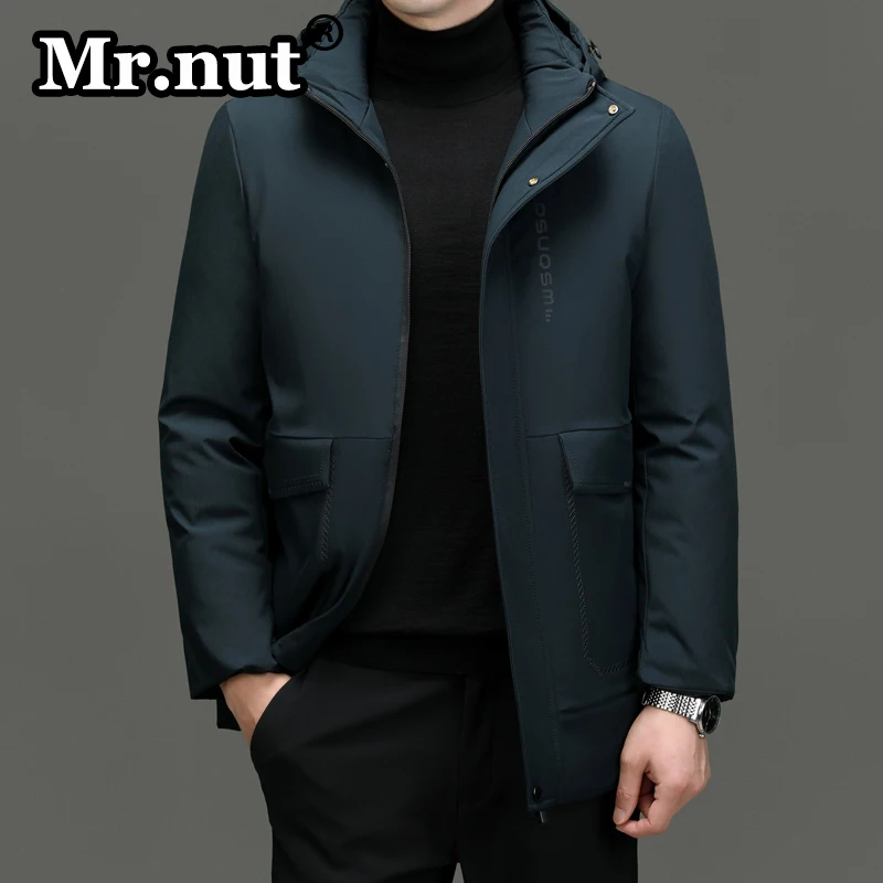 Mr.nut Winter Business Casual Thermal Jackets Men's Hooded Thickened Cotton-padded Coat Quality Durable Windbreak Male Clothing