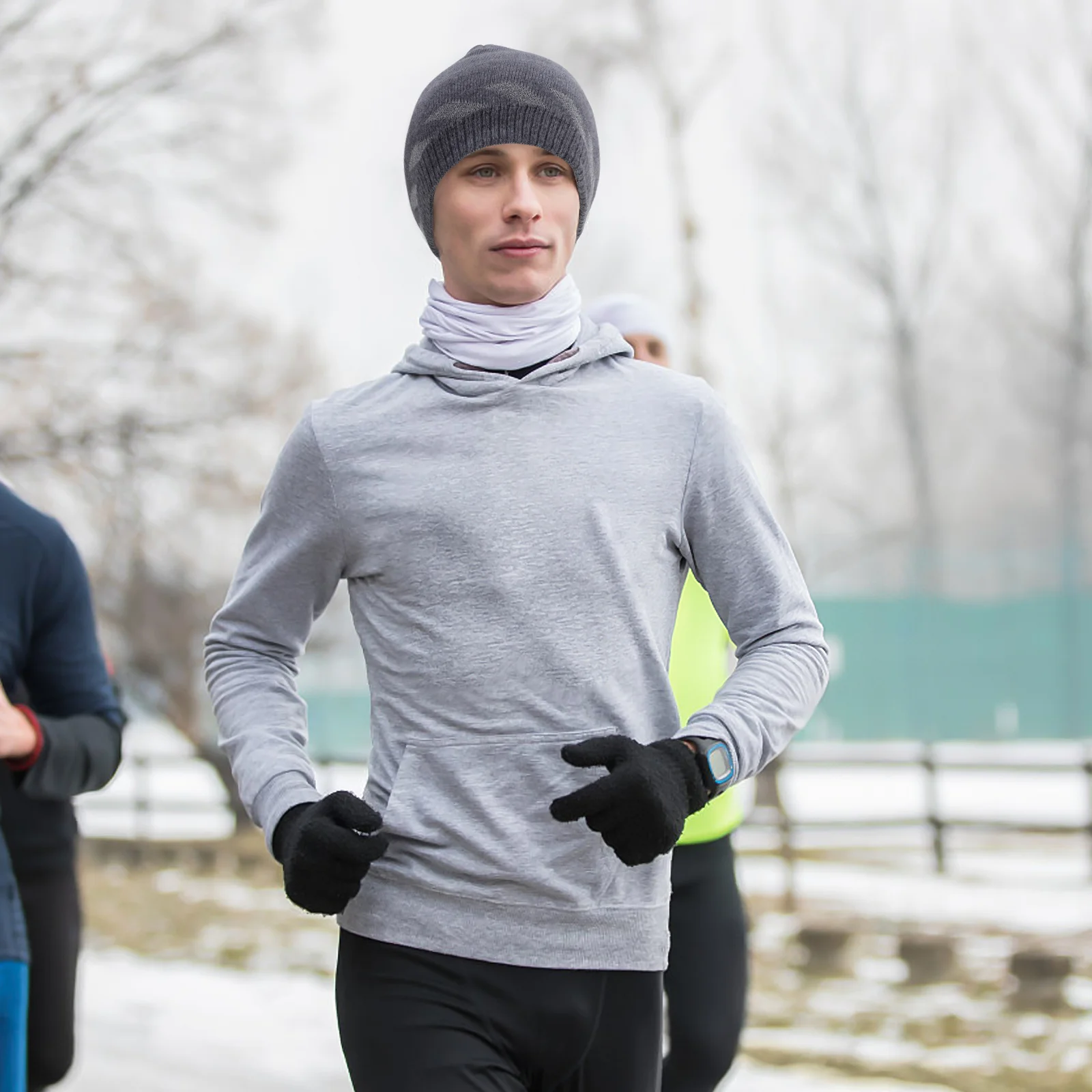 Reflecterende gebreide winddichte muts Buitensporten Warme muts Hardlopen Wandelen Vissen Tennis Reflecterende gebreide muts Warme buitenmuts