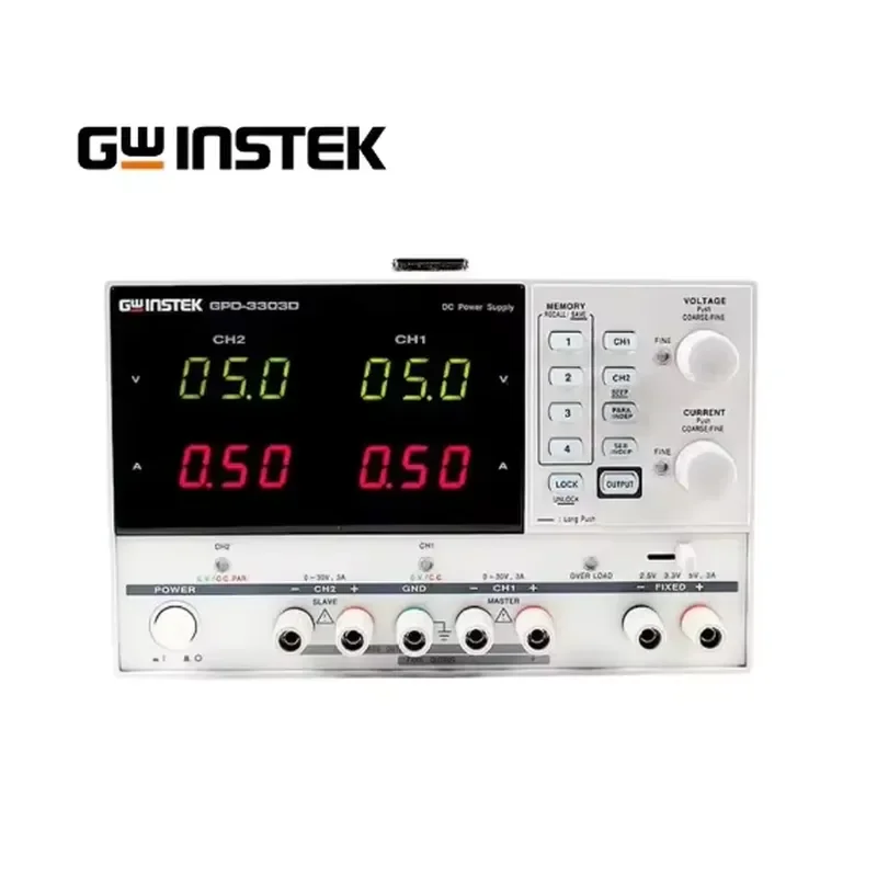 Gwinstek GPD-3303S Multiplex Programmable Linear DC Power Supply White Three Channel 30V 3A