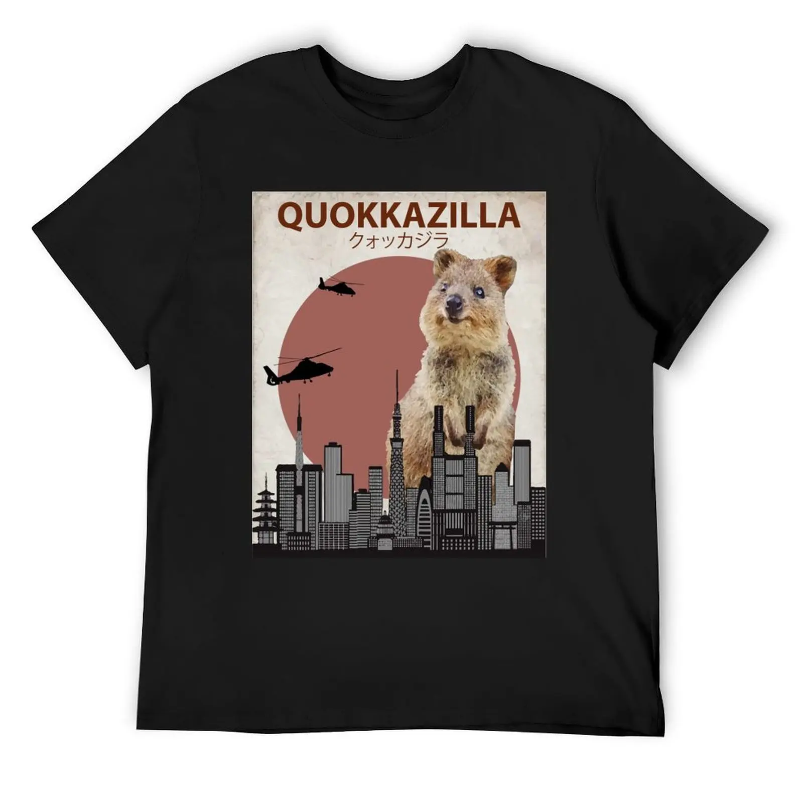 Quokkazilla Quokka Giant Monster Parody T-Shirt blacks heavyweights cute clothes fruit of the loom mens t shirts