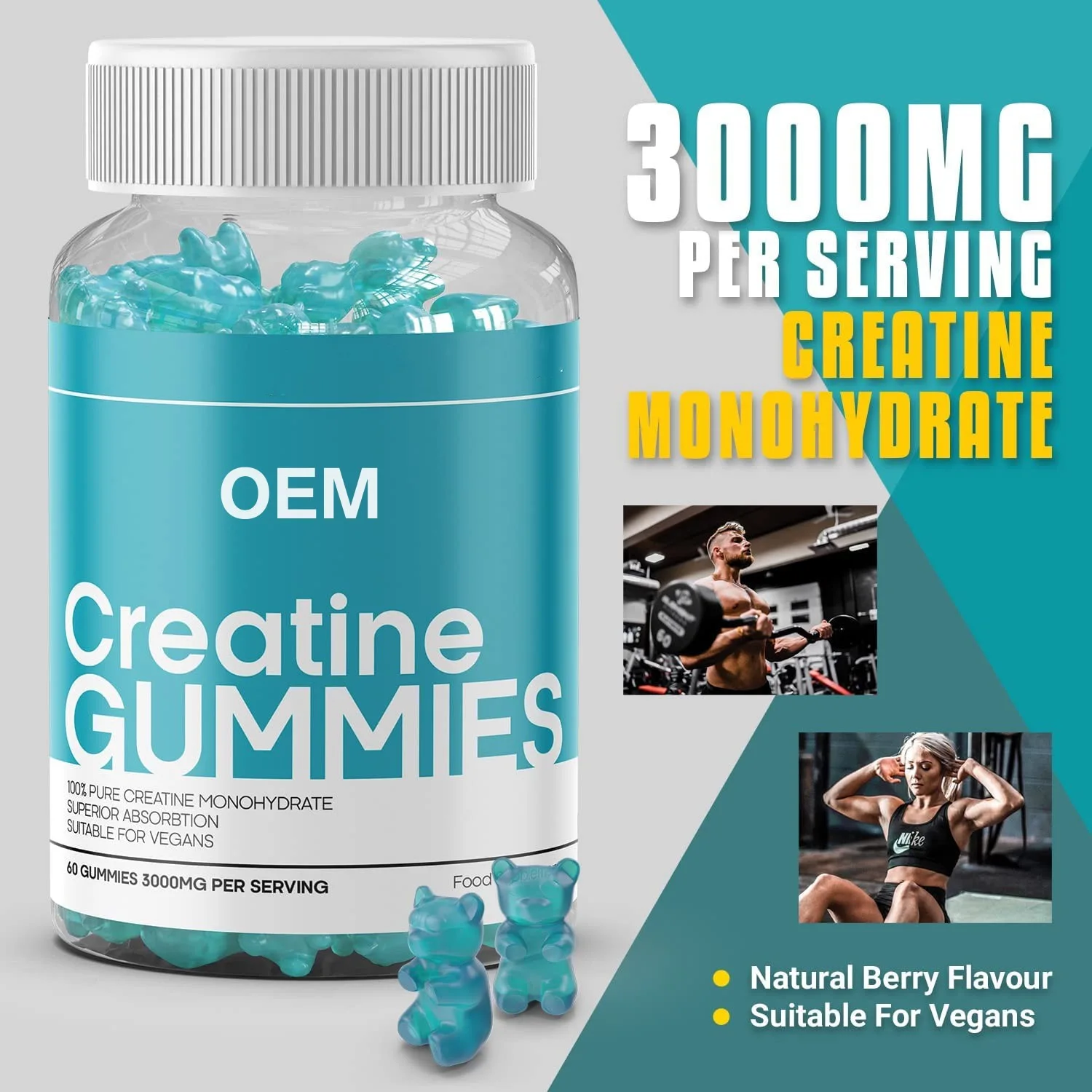 OEM Private label Creatine HCL Energy booster gummies