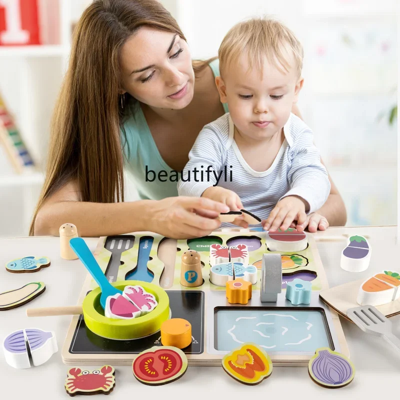 Baby play house kitchen children's toys cutting vegetables cooking barbecue set 2 boys and girls