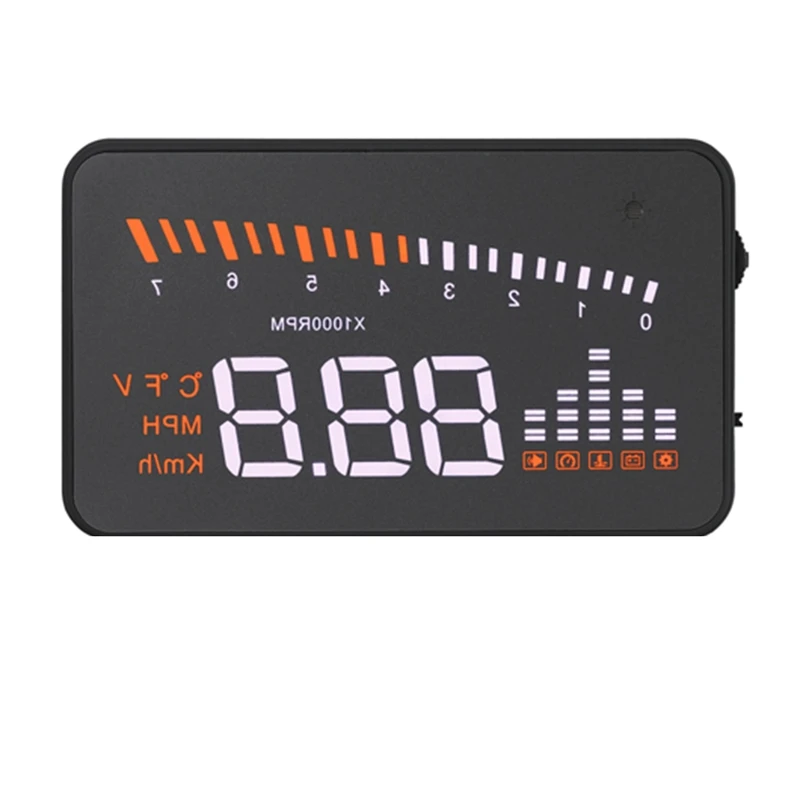 X5 Car HUD Head-Up Display OBD Speed Projector Universal Durable Easy To Use Black