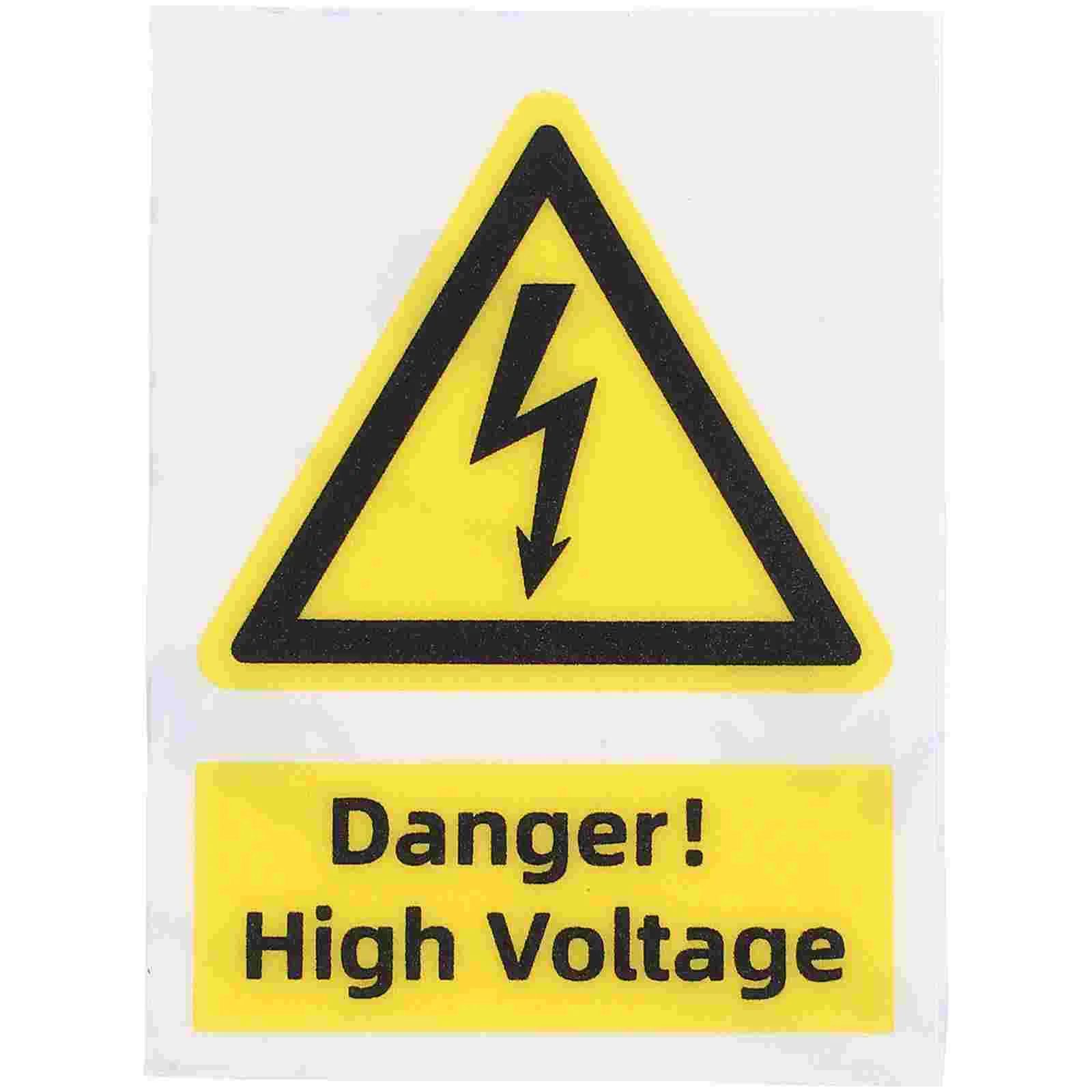 Nail Stickers High Voltage Label Caution Electric Hazard Danger with Electricity Panel Labels Sign Electrical Work