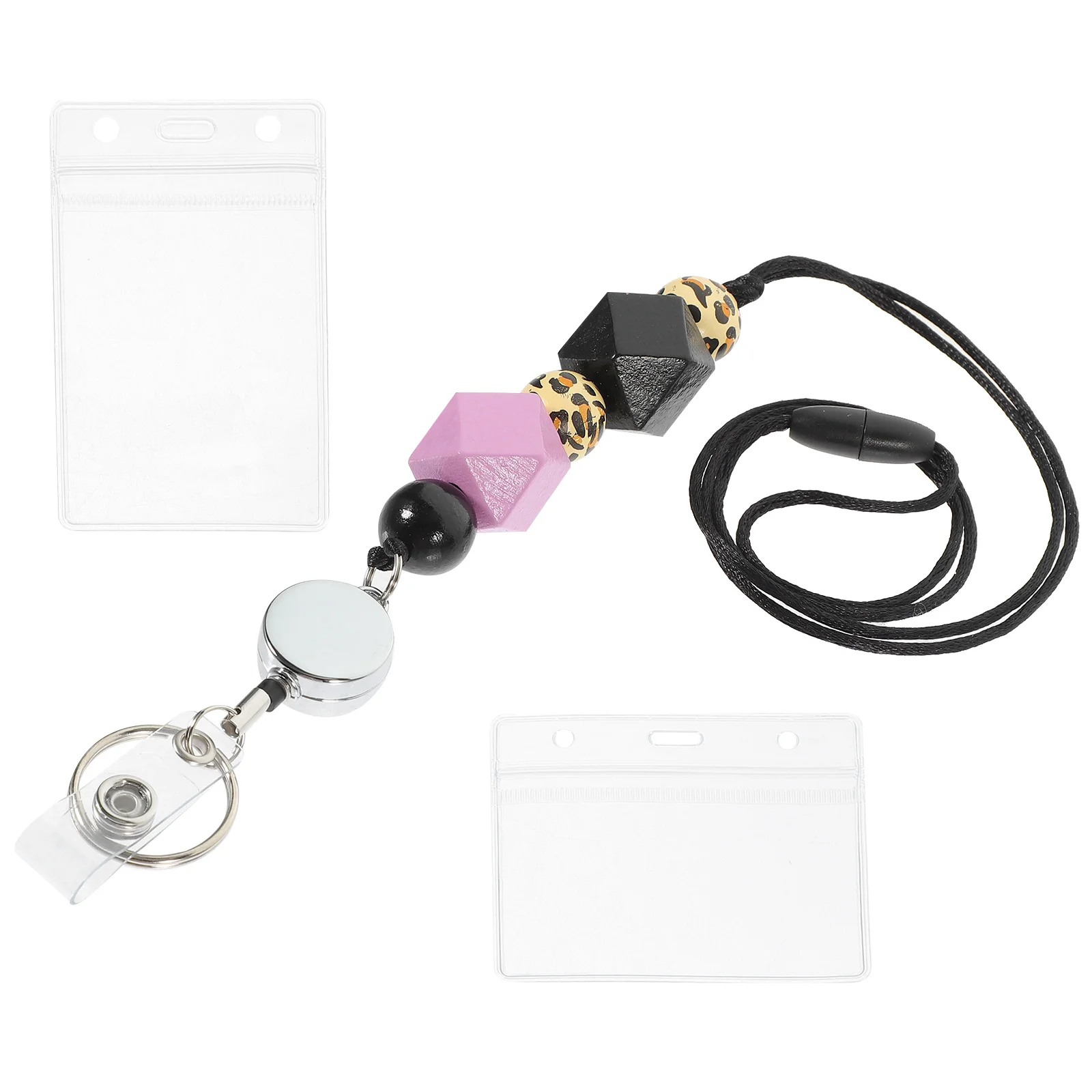 1 مجموعة معرف شارة حامل الحبل مع بطاقة كم للعمل مدرسة مستشفى مكتب الممرضات الأطباء اسم العلامة بكرة شارة