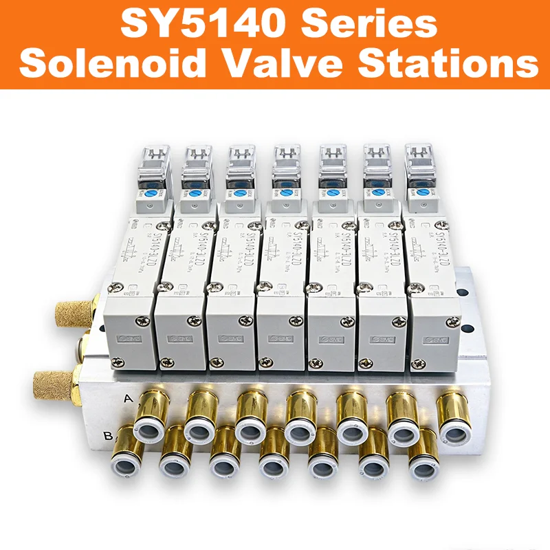 

NEW Type SY5140 Series Solenoid Valve Station 5/2 Way Manifold AC110V/220V DC12V24V Integrated Multi-pin Controlled Valve Island