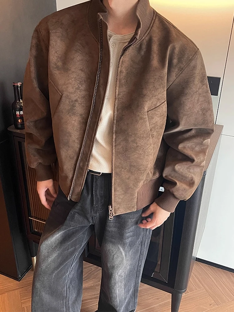

American Sle Bomber Pilot Jaet Men's ort Spring Autumn High-End ape Motorcycle Baseball orm Loose Fit Casual Sle