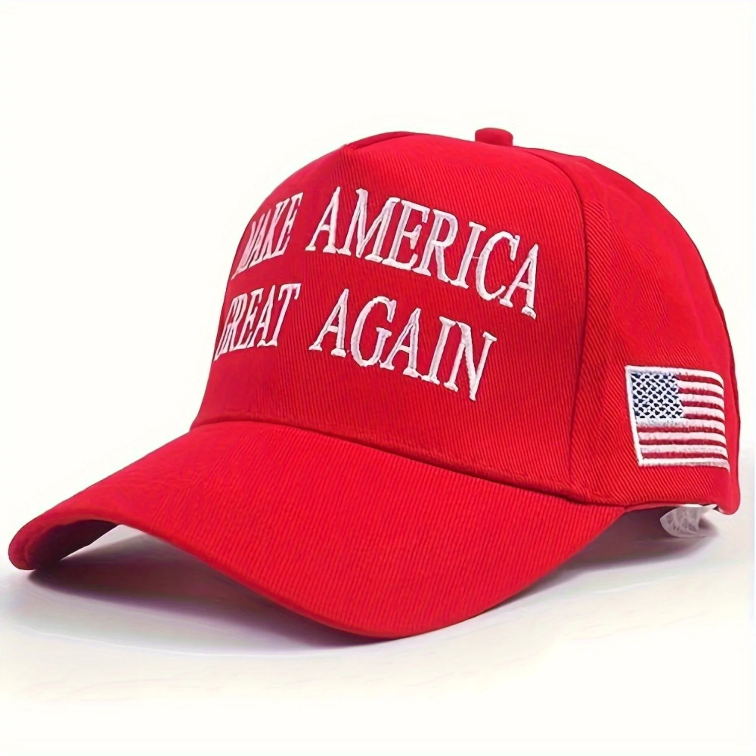 12pcs Patriotic Cotton Baseball Caps  'MAKE AMERICA GREAT AGAIN' Embroidered, Adjustable Fit, Red Hats with American Flag Design