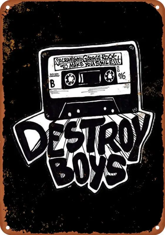 Destroy Boys Poster Art Metal Tin Sign Aluminium Sign 8X12 Inch Wall Decor Gifts For Home,Street,Bars,Restaurants,Cafes,Store