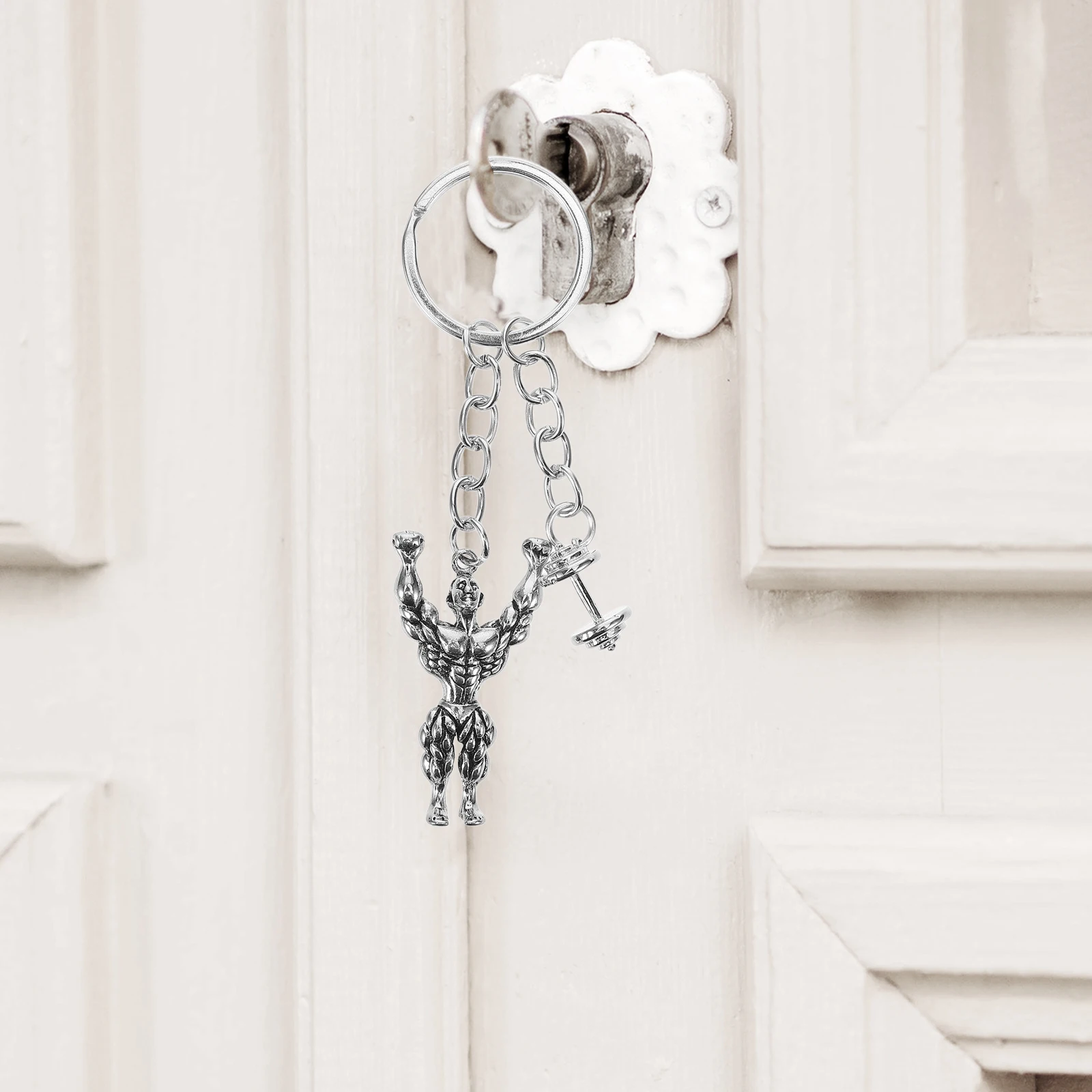 

Спортивный мужской брелок, металлический кулон в виде гантели, мышечный спортсмен, очаровательный брелок, аксессуары, тяжелая атлетика, мужские брелки с гантелями для мальчиков