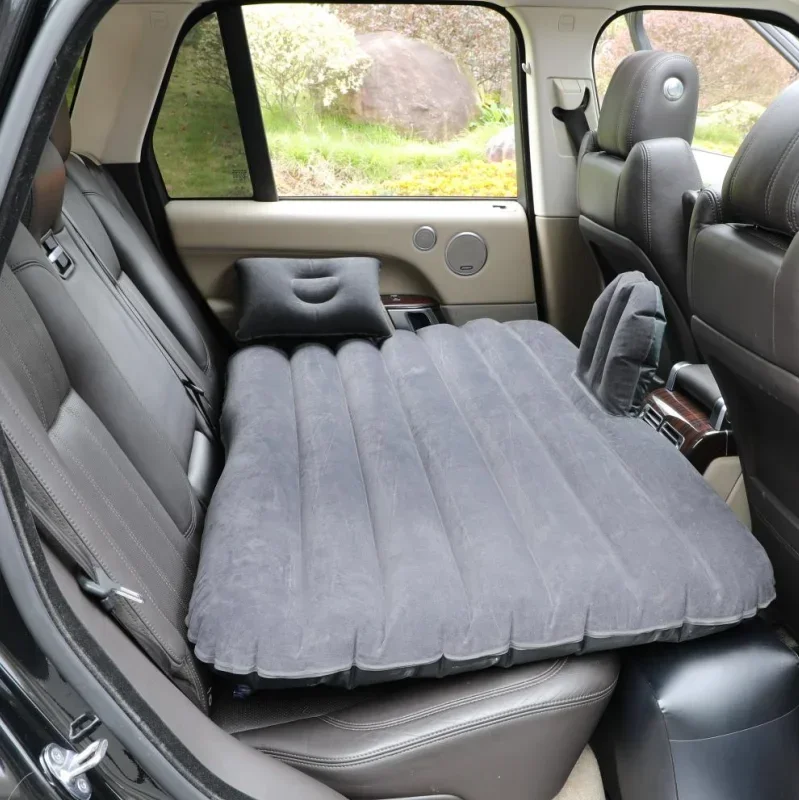 Ultra weiche Beflockung Umwelt Stoff Auto aufblasbares Bett Luftkissen Bett Auto Reise bett tragbar