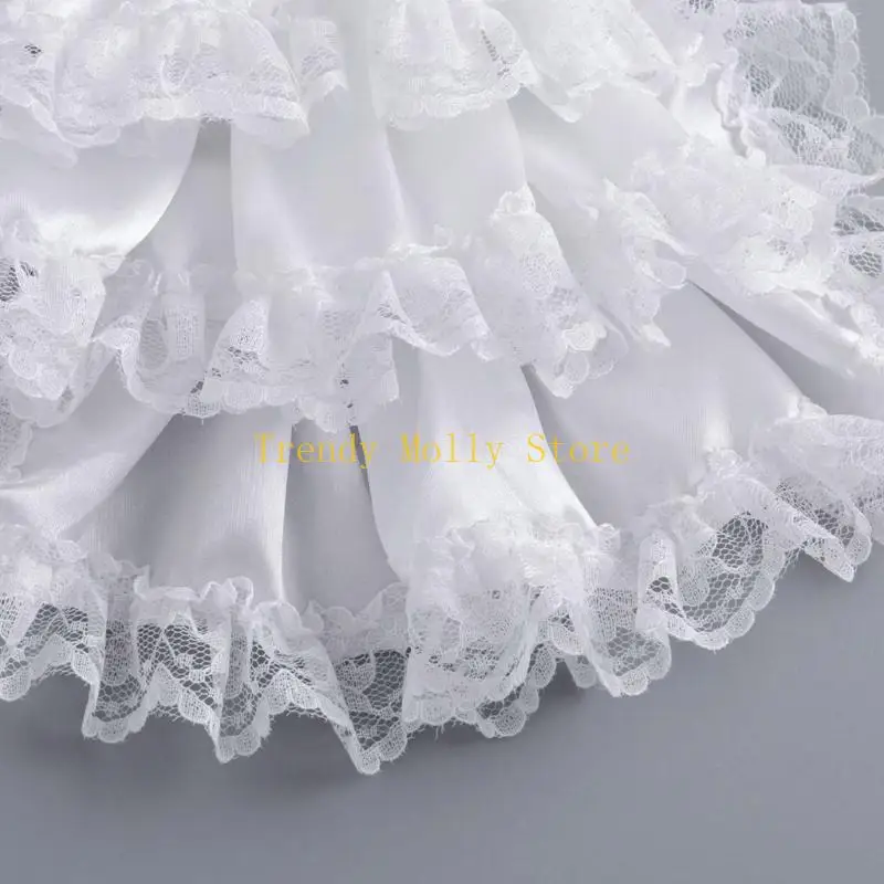 

N5KB Комплект накладных манжет и кружевного воротника-жабо с рюшами в колониальном стиле для тематических встреч