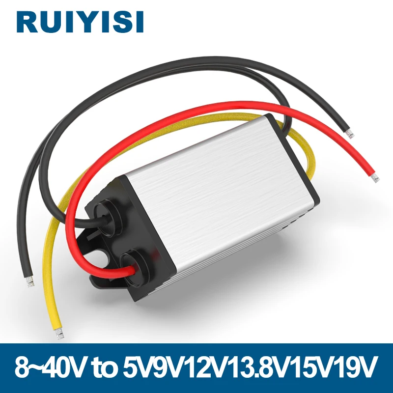 

Преобразователь мощности RUIYISI от 12 В до 5 В, 9 В, 24 В до 12 В, 13,8 В, 15 В, 19 В постоянного тока, понижающий модуль, автомобильный мониторинг, записывающее устройство для вождения, переключатель питания