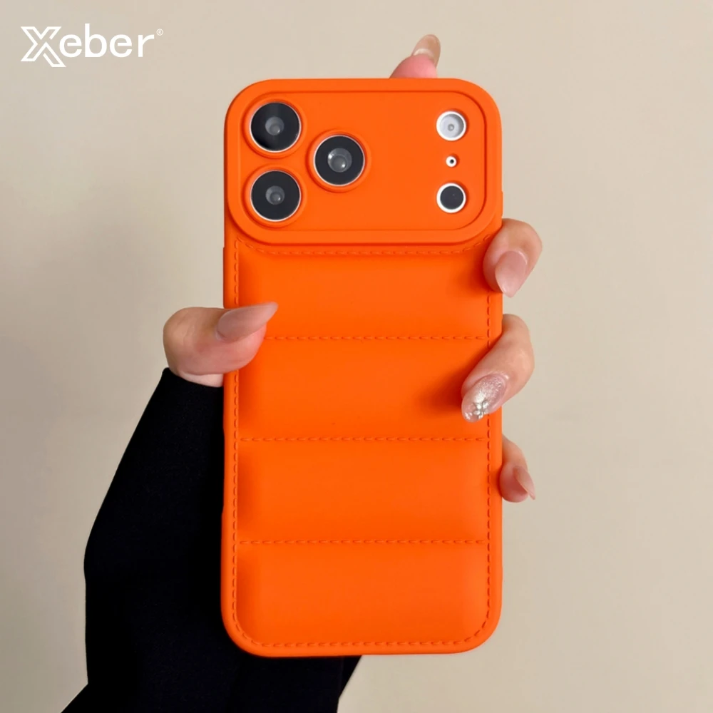 Modische Daunenjacken-Silikonhülle für iPhone 17 Pro Max Air 16 15 14 13 12 11 Pro Max Plus 16E – Die stoßfeste Puffer-Schutzhülle