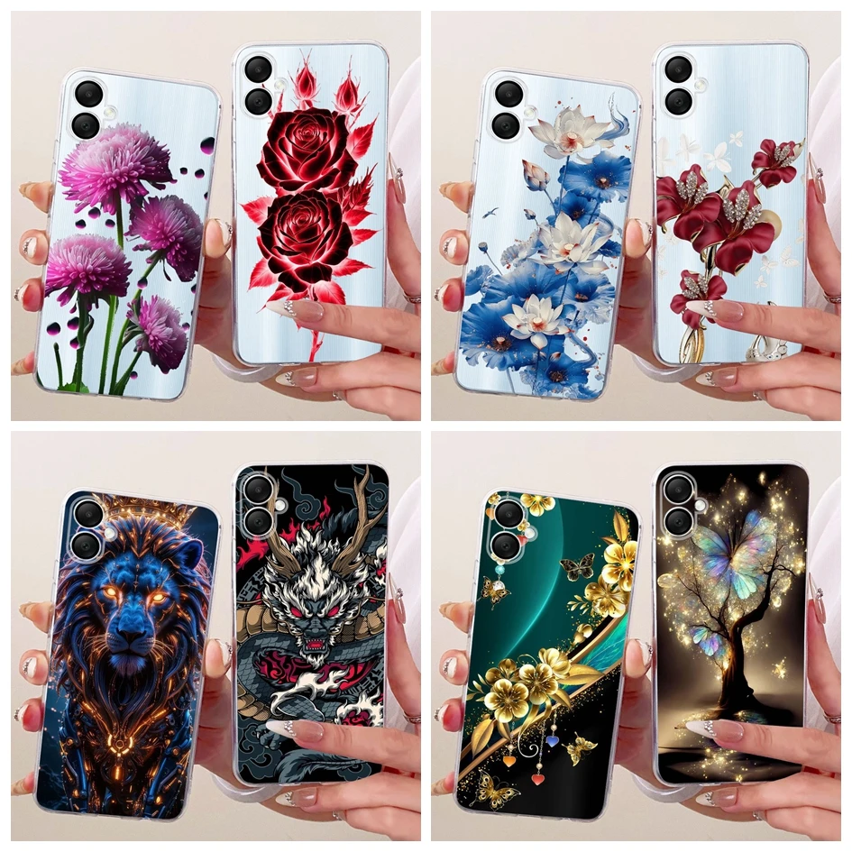 حافظة لهاتف سامسونج جالاكسي A06 4G SM-A065F موضة جديدة زهور غطاء ناعم من السيليكون الشفاف لهاتف سامسونج A07 2025 A 07 GalaxyA07 Fundas #1