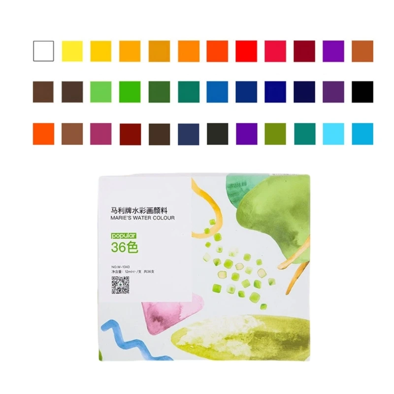 Professional สีน้ำชุดสำหรับศิลปินเริ่มต้นผู้ใหญ่เด็กนักเรียน 12 หลอด Rich Pigment สีน้ำหลอดชุด