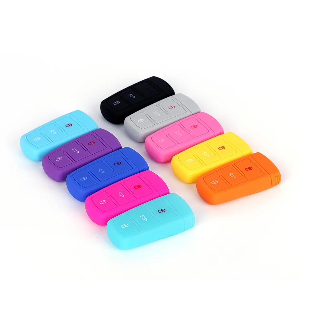 3 Button Silicone Key Fob Case Cover Fit For Vw Volkswagen Cc Passat CC b6 b7 2005 - 2015 Styling Protector Shell Skin Holder