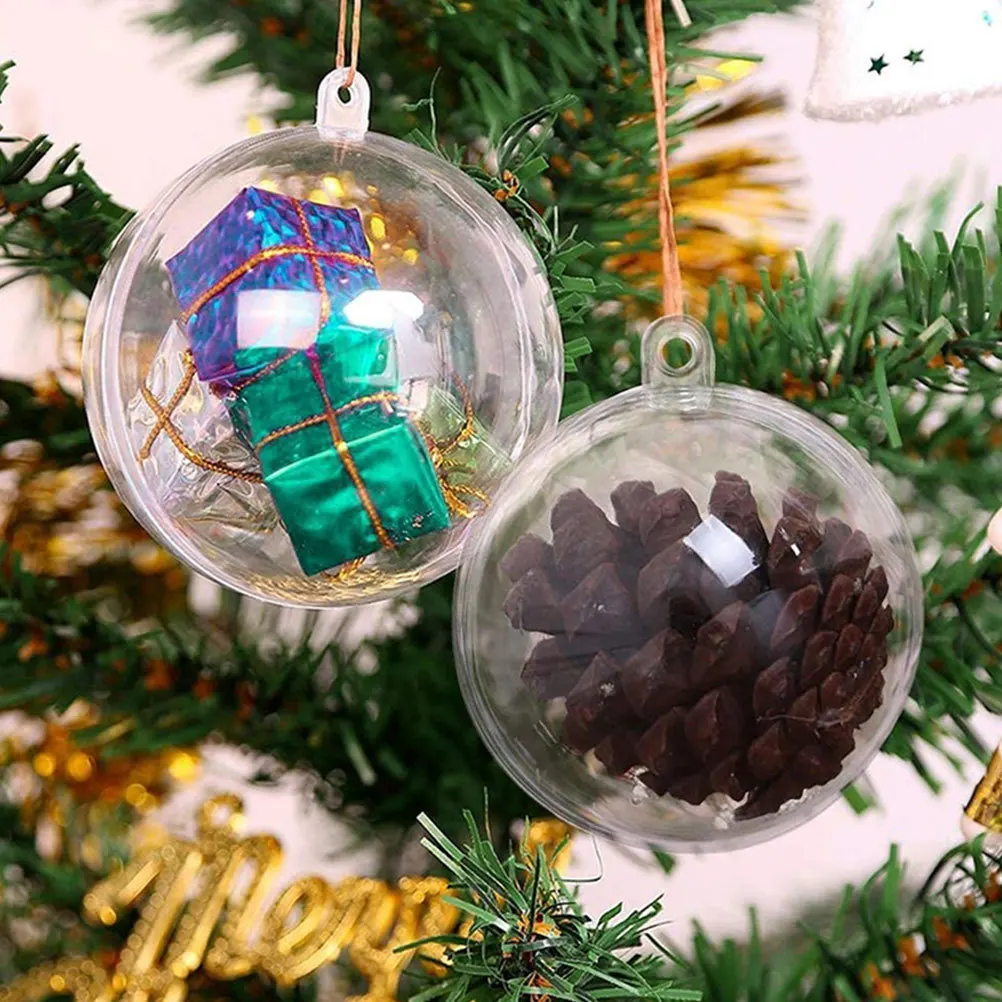

25Pcs Christmas Plastic Transparent Ball Clear Fillable Hanging Decoration Xmas Tree Party Decoration Plastic Fillable Ball
