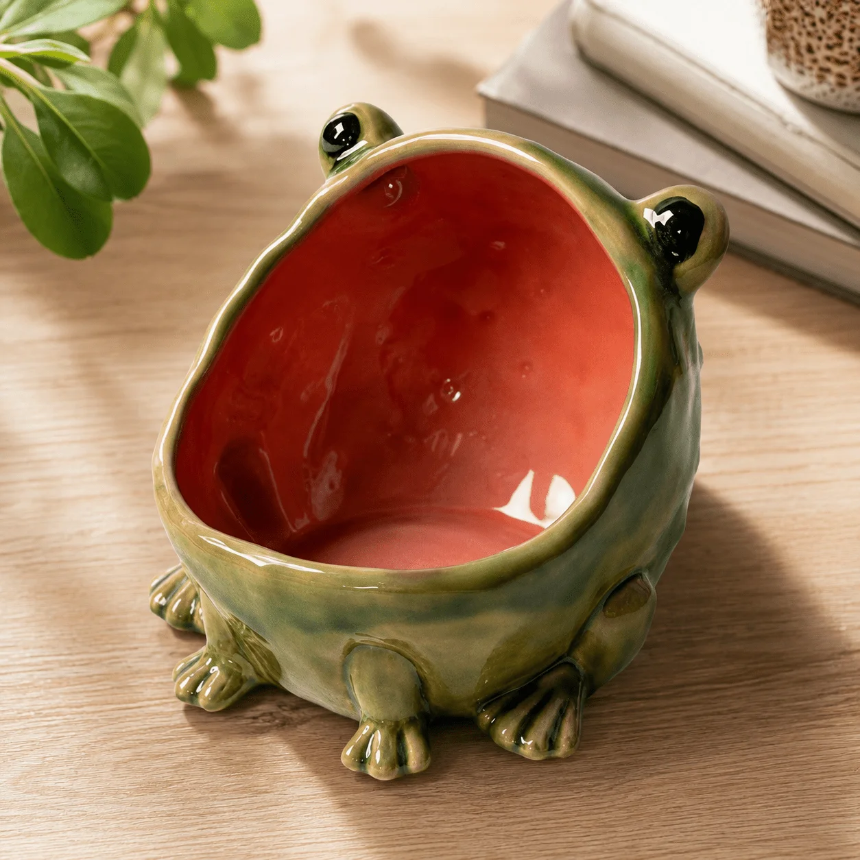 Cute Frog Ceramic Storage Bowl Entrance Key Hook Jewelry Tray Candy Plate Desktop Coin Snack Organizer Home Decor Ornament