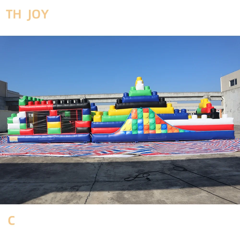 13x3m outdoor inflatable obstacle sport game,2025 new design commercial Inflatable Obstacle Course Bouncy Castle Combo Slide