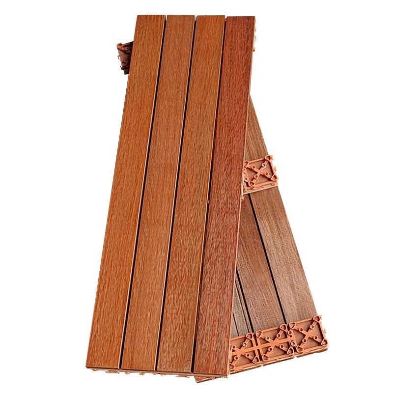 Overhead antiseptic wood balcony solid wood floor, outdoor courtyard keel board raised