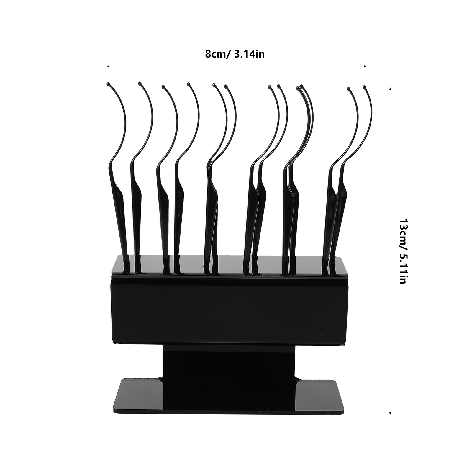 1 set espositore per ciglia finte supporto per estensione ciglia in plastica nera scaffale elegante vassoio per esposizione di bellezza organizzatore per la conservazione delle ciglia