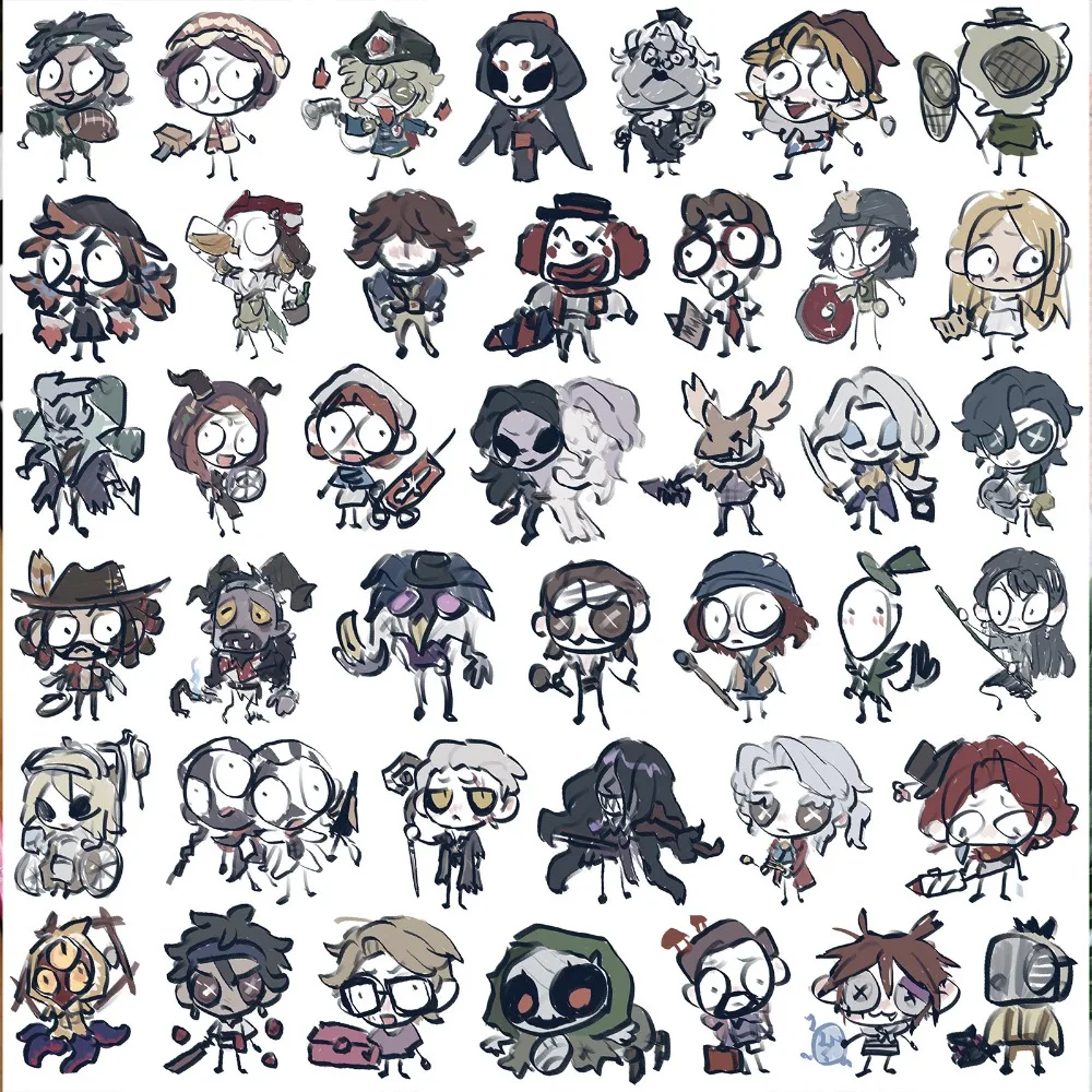 10/75Pcs Graffiti Style Character Identity V Anime Stickers Student Waterproof Phone Suitcase Motorcycle Notebook Sticker Decal