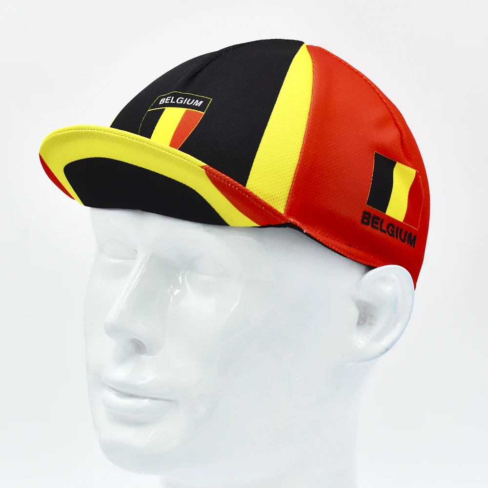 Belgium National Flag Cycling Caps Black Yello Red Bike Hat One Size Fits Most