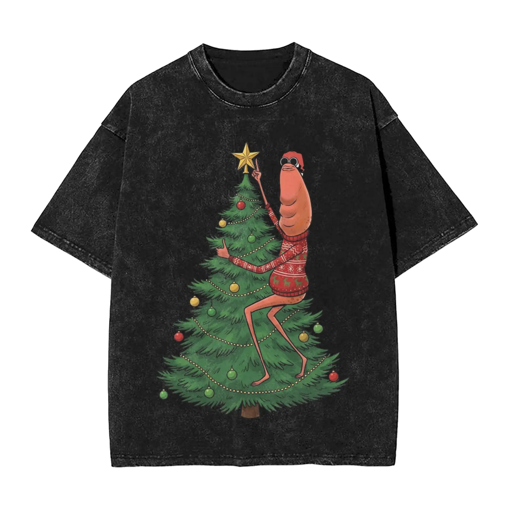 Merry Christmas Marcus The Worm T Shirt Harajuku Style For Men Women 100% Cotton Tee Shirts Tops