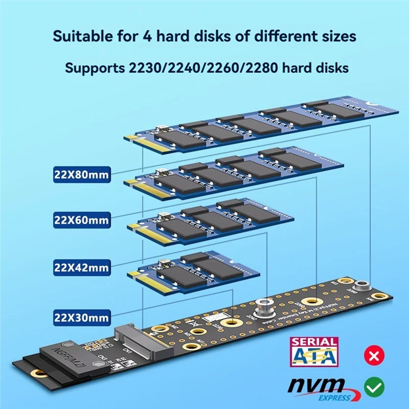 

New--M.2 SSD Extension Cable M.2(NGFF) Key M Nvme Extension Cable Extender Support 2230/2240/2260/2280 Hard Drive