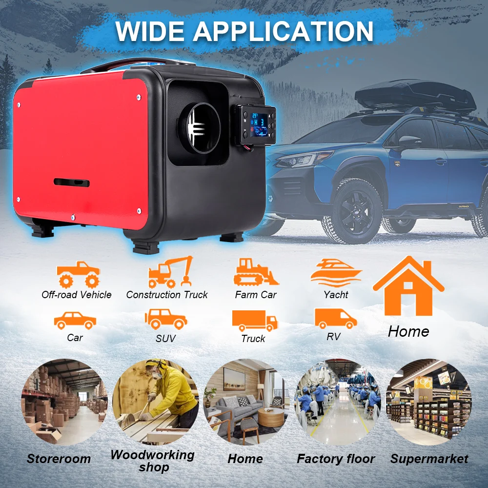 Tất Cả Trong Một 5-8KW Không Khí Kẻ Lằn Chìm Máy 12V Một Lỗ Cho Xe Tải Nhà Thuyền Xe Buýt + Màn Hình LCD Chìa Khóa công Tắc + Tiếng Anh Từ Xa