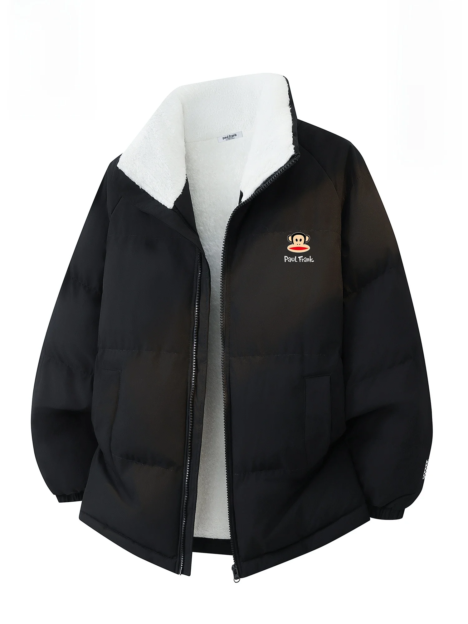 

Мужская зимняя теплая куртка Paul Frank из утолщенного хлопка с воротником-стойкой и отделкой из овечьего вельвета, повседневная молодежная верхняя одежда для пар
