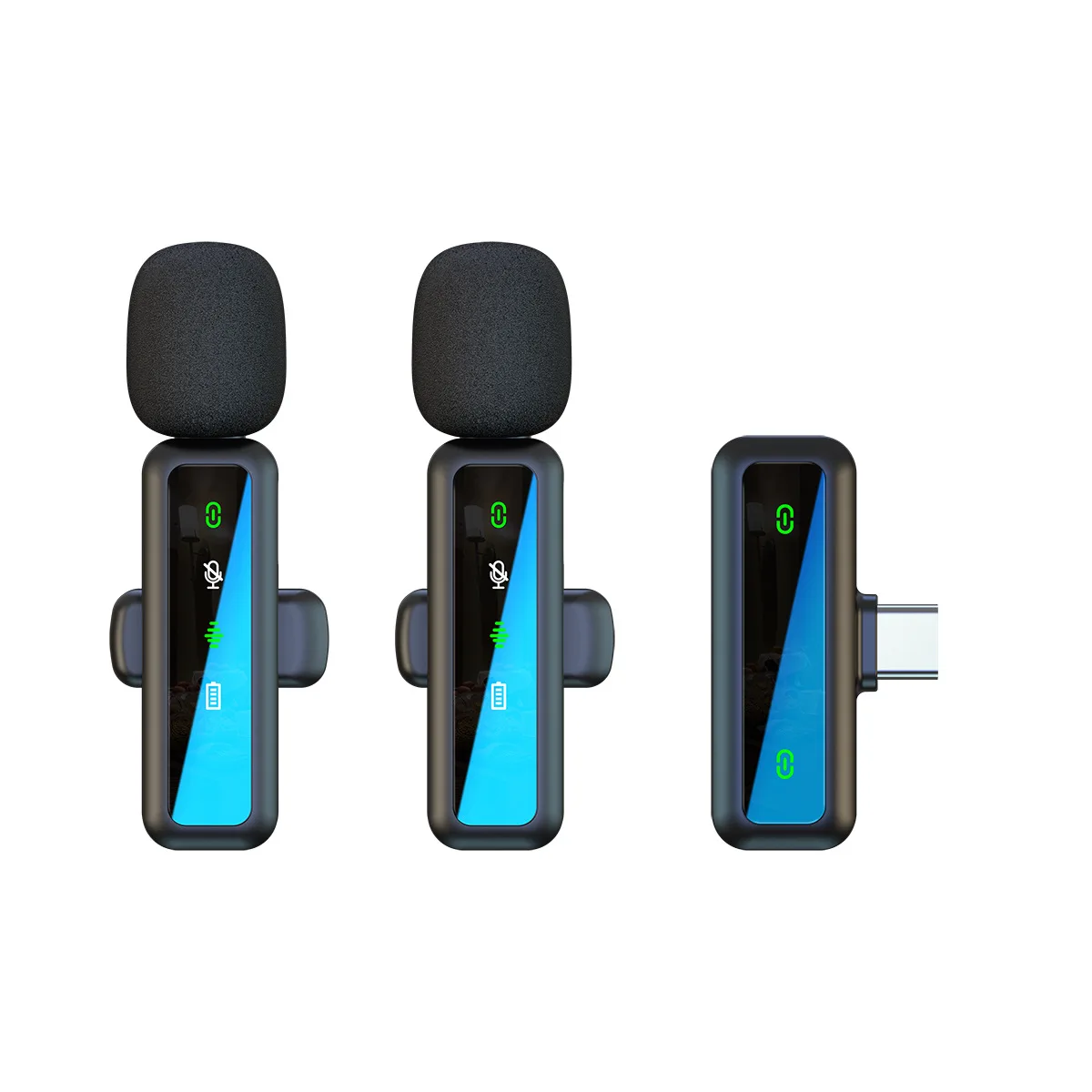 Wireless Lavalier Microphone, Mini Recording Mic with Noise Reduction and Reverb for Mobile Shooting and Live Streaming