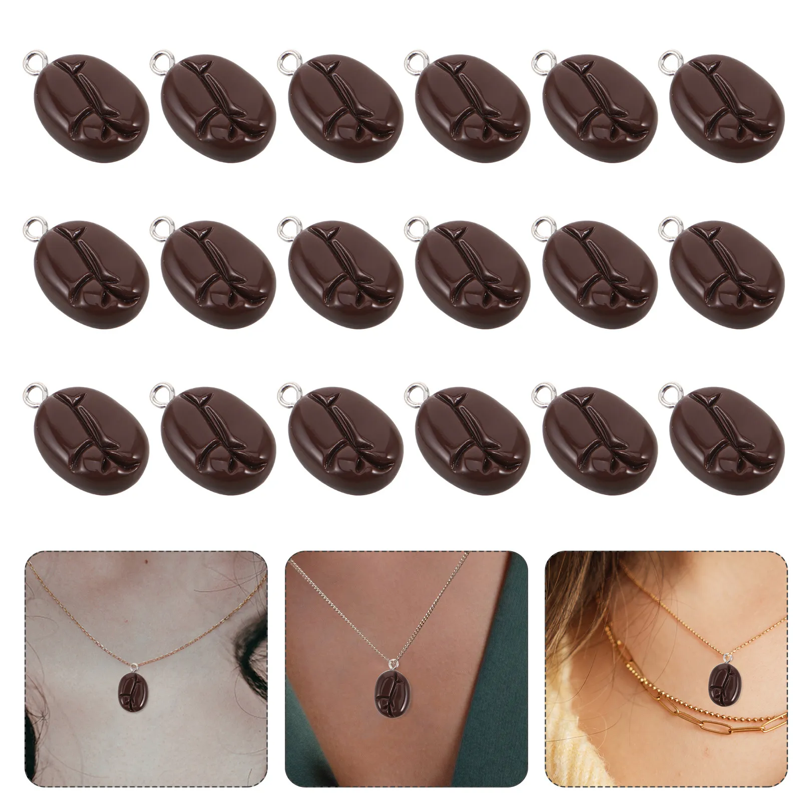 

Миниатюрные бусины-шармы в форме кофейных зерен из смолы для изготовления ожерелий, браслетов, серег, для рукоделия и создания украшений своими руками