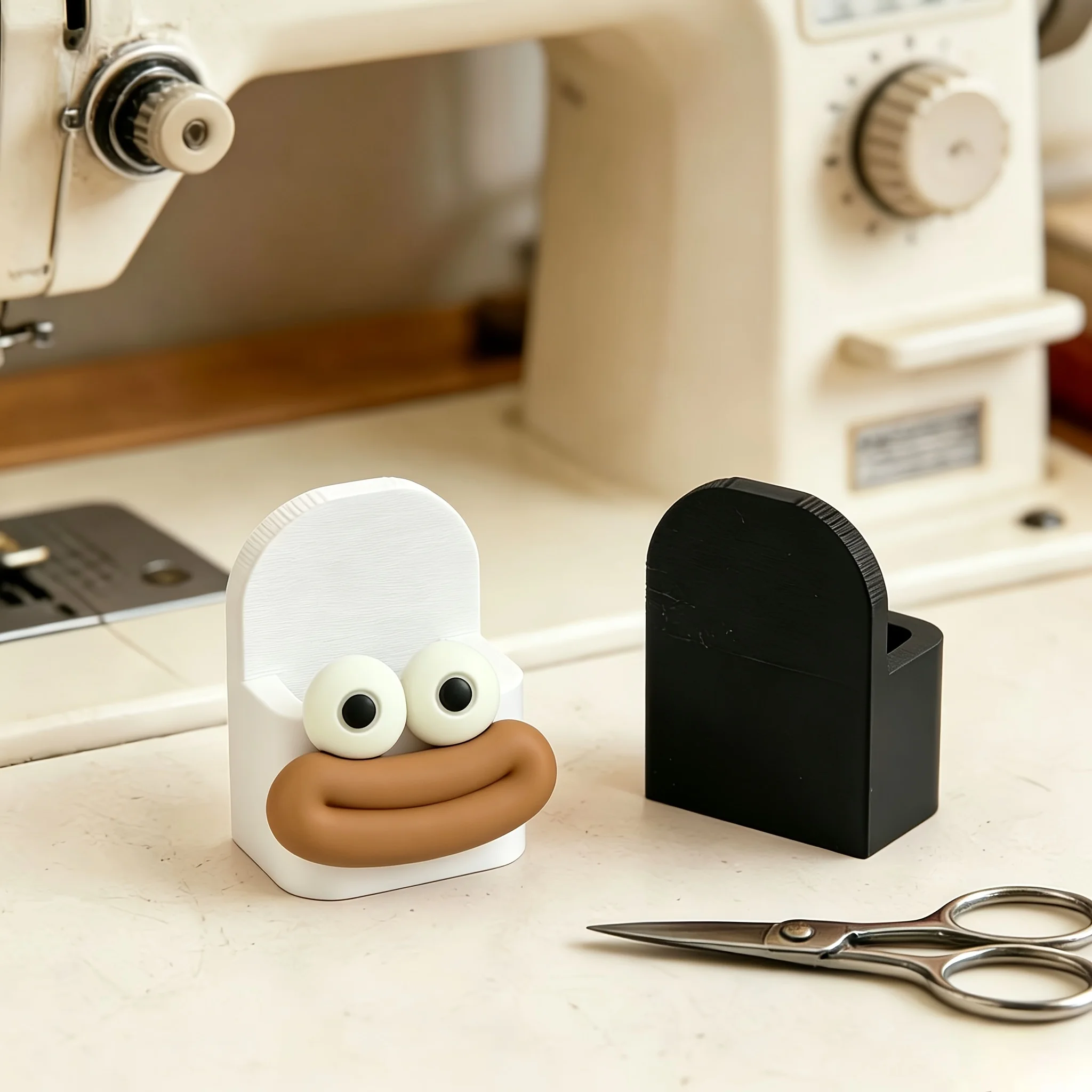 Cartoon Magnetic Scissors Holder Sewing Machine Tool Storage Cute Big Mouth Craft Organizer