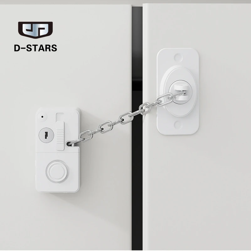 نافذة الباب إنذار 120dB إنذار أمان بصوت عال مع قفل سلسلة التحكم في المفتاح 2 في 1 قفل أمان مضاد للسرقة لا تركيب الحفر