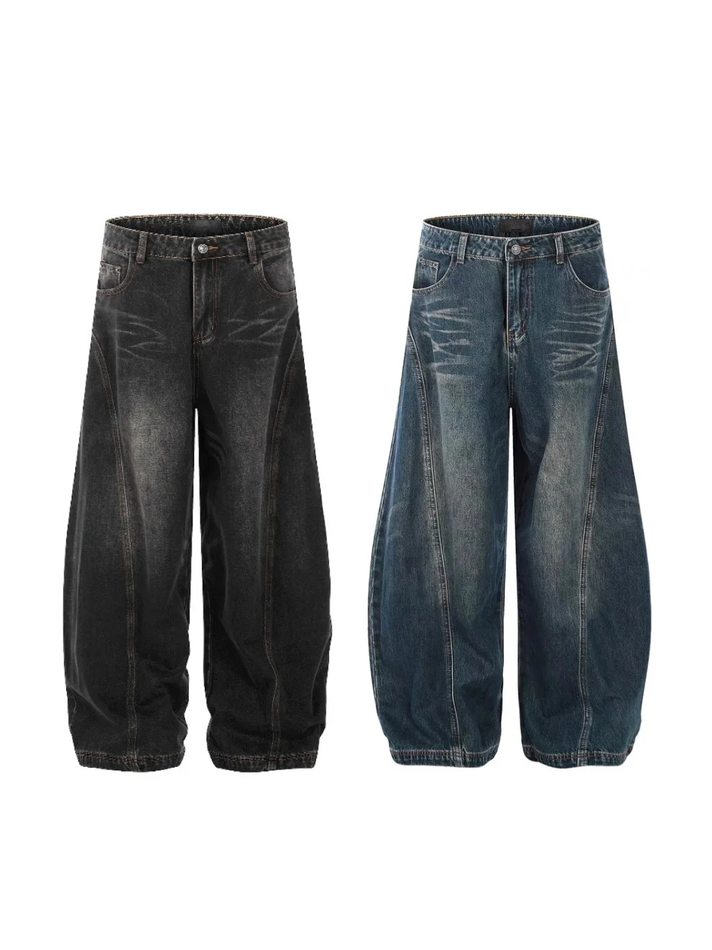 

Waed Vintage American Sle Loose Fit Jeans High Waist Straight Leg Casual Jeans for Men And Women Spring Autumn Wear