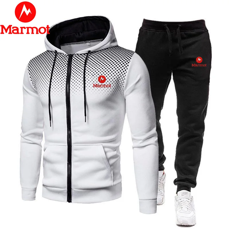 Marmot 2025 ropa deportiva popular de dos piezas para hombre, traje para correr, ropa deportiva, Sudadera con capucha, sudadera